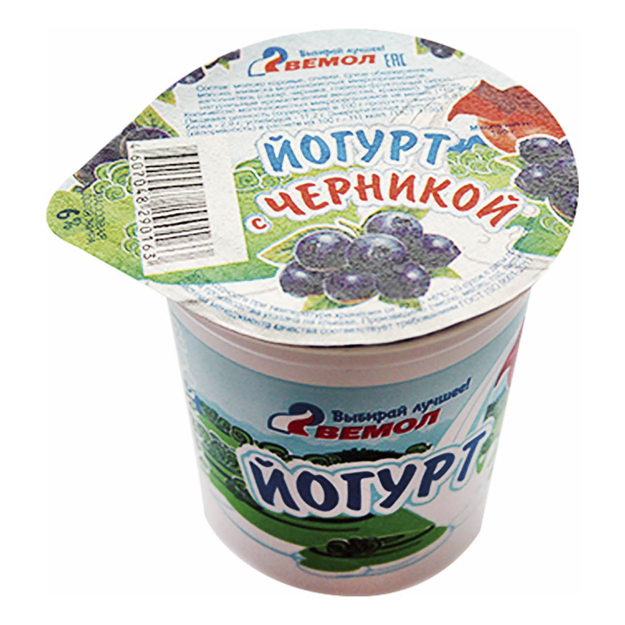 

Йогурт Вемол черника-брусника 6% бзмж 180 мл