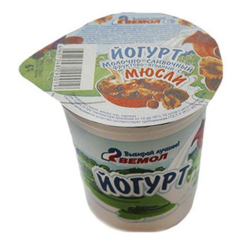 

Йогурт Вемол клубника 6% бзмж 180 мл