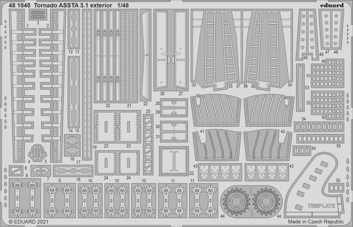 

Фототравление Eduard 481040 Tornado ASSTA 3.1 экстерьер 1/48, Однотонный