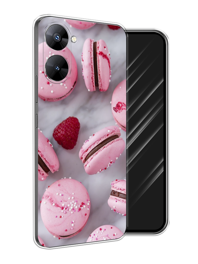 

Чехол Awog на Realme V30 5G/V30T 5G "Макарони с малиной", Серый;розовый, 2513450-10