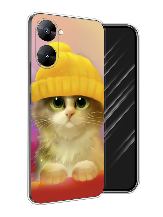 

Чехол Awog на Realme V30 5G/V30T 5G "Котенок в желтой шапке", Желтый, 2513450-2