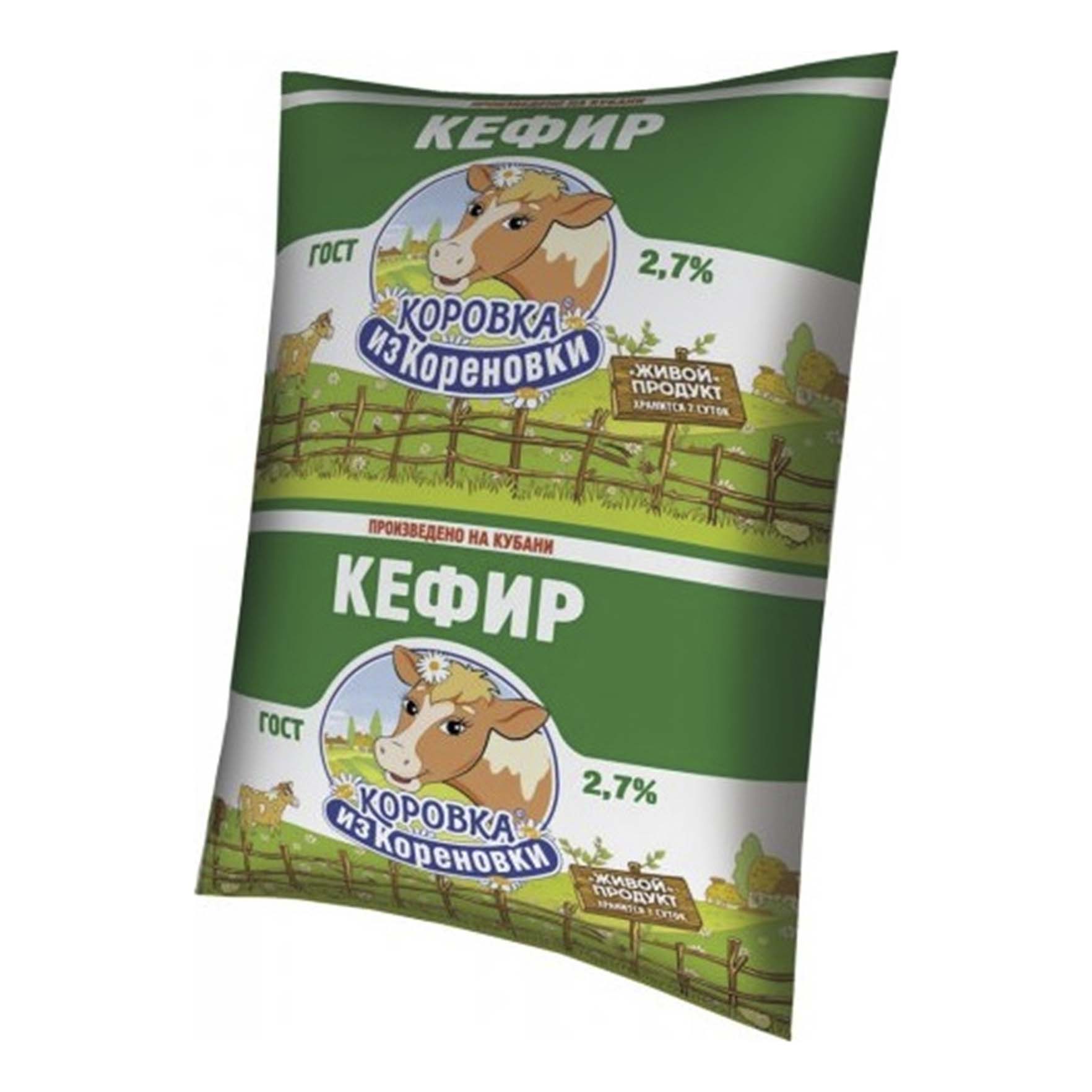 

Кефир Коровка из Кореновки 2,7% 900 мл бзмж