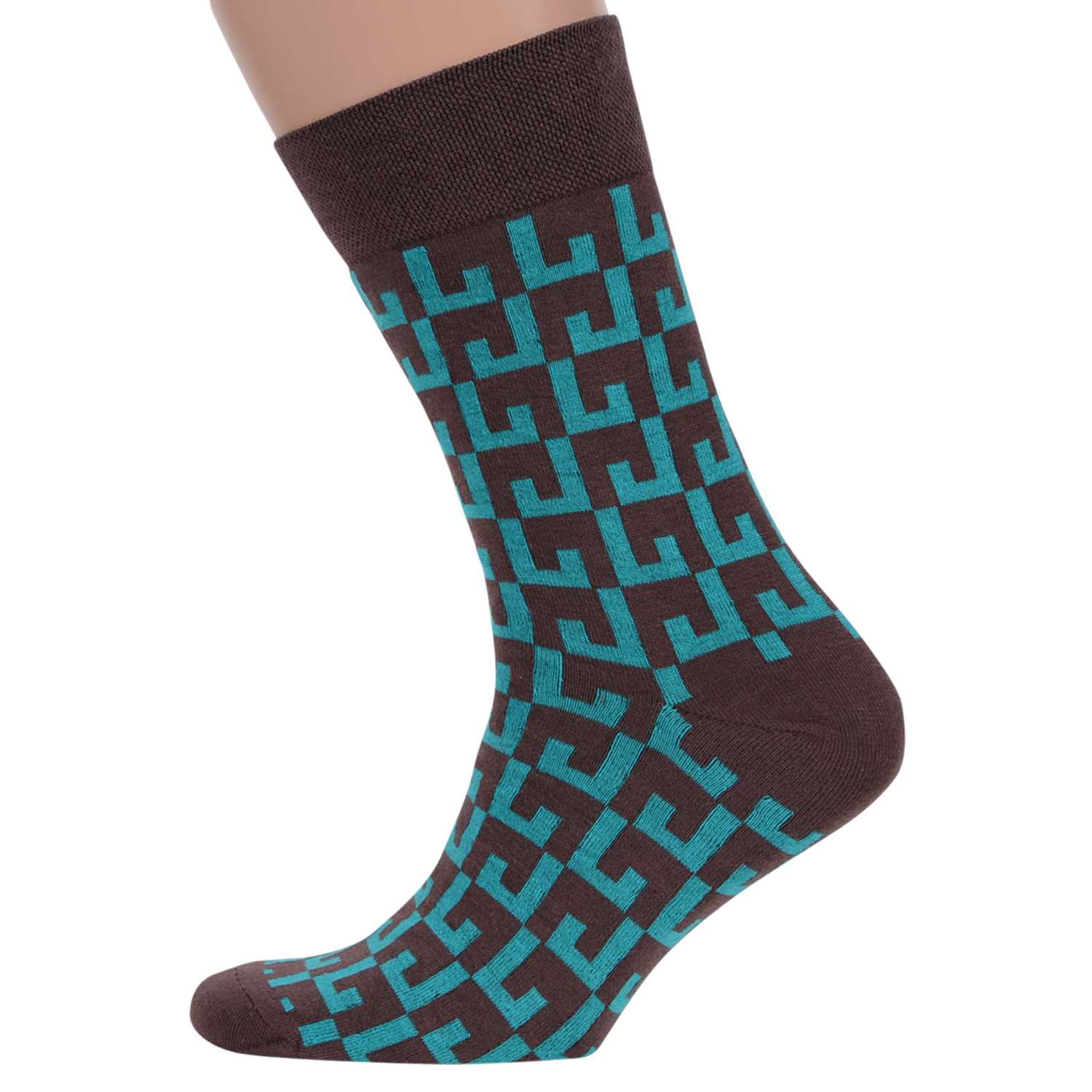 

Носки мужские MoscowSocksClub nm-447 коричневые 25, Коричневый;бирюзовый, nm-447
