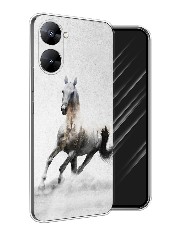 

Чехол Awog на Realme V30 5G/V30T 5G "Лошадь лес", Серый;черный, 2513450-2