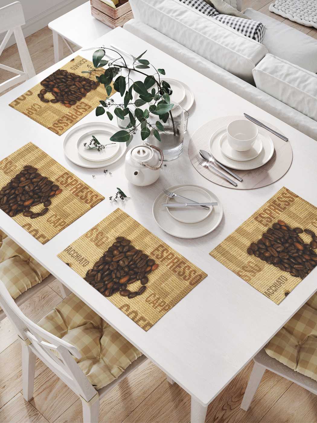 

Комплект салфеток JoyArty "Кофейная надпись" (32х46 см, 4 шт.), Серый