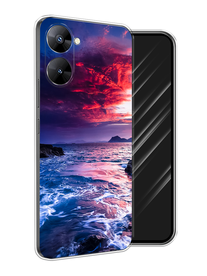 

Чехол Awog на Realme V30 5G/V30T 5G "Волны 1", Розовый;синий, 2513450-4