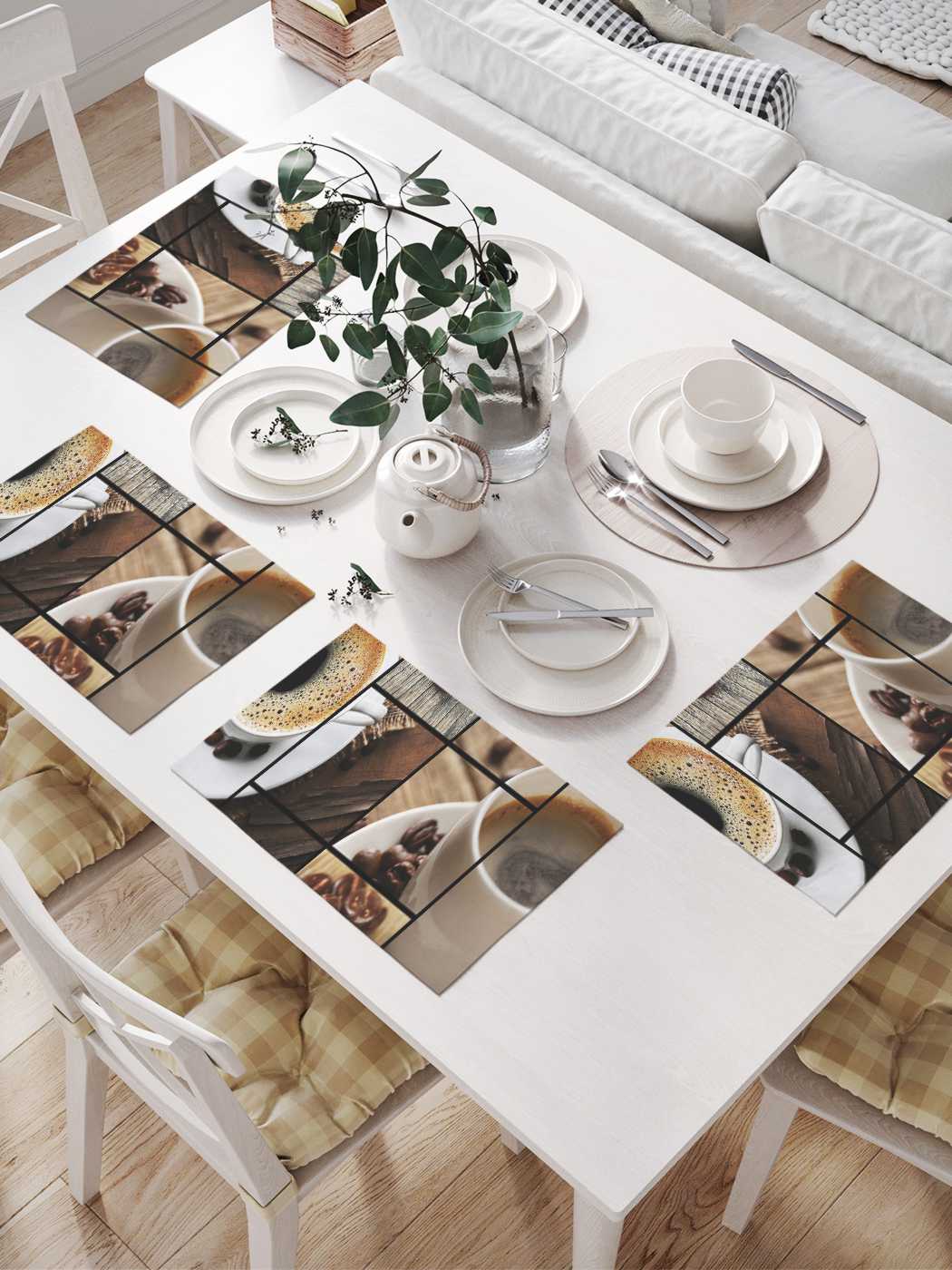 

Комплект салфеток JoyArty "Фото кофе" (32х46 см, 4 шт.), Белый