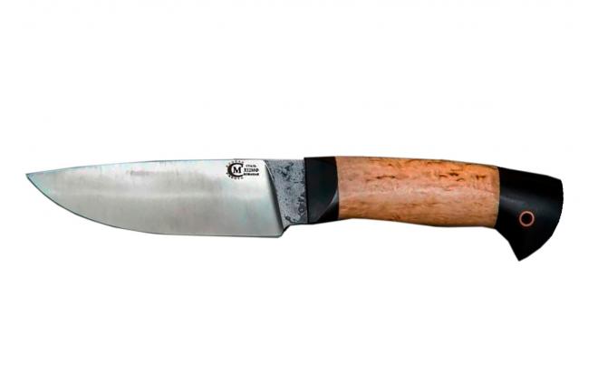 фото Нож сокол кованый, сталь х12мф, карельская береза, граб семин