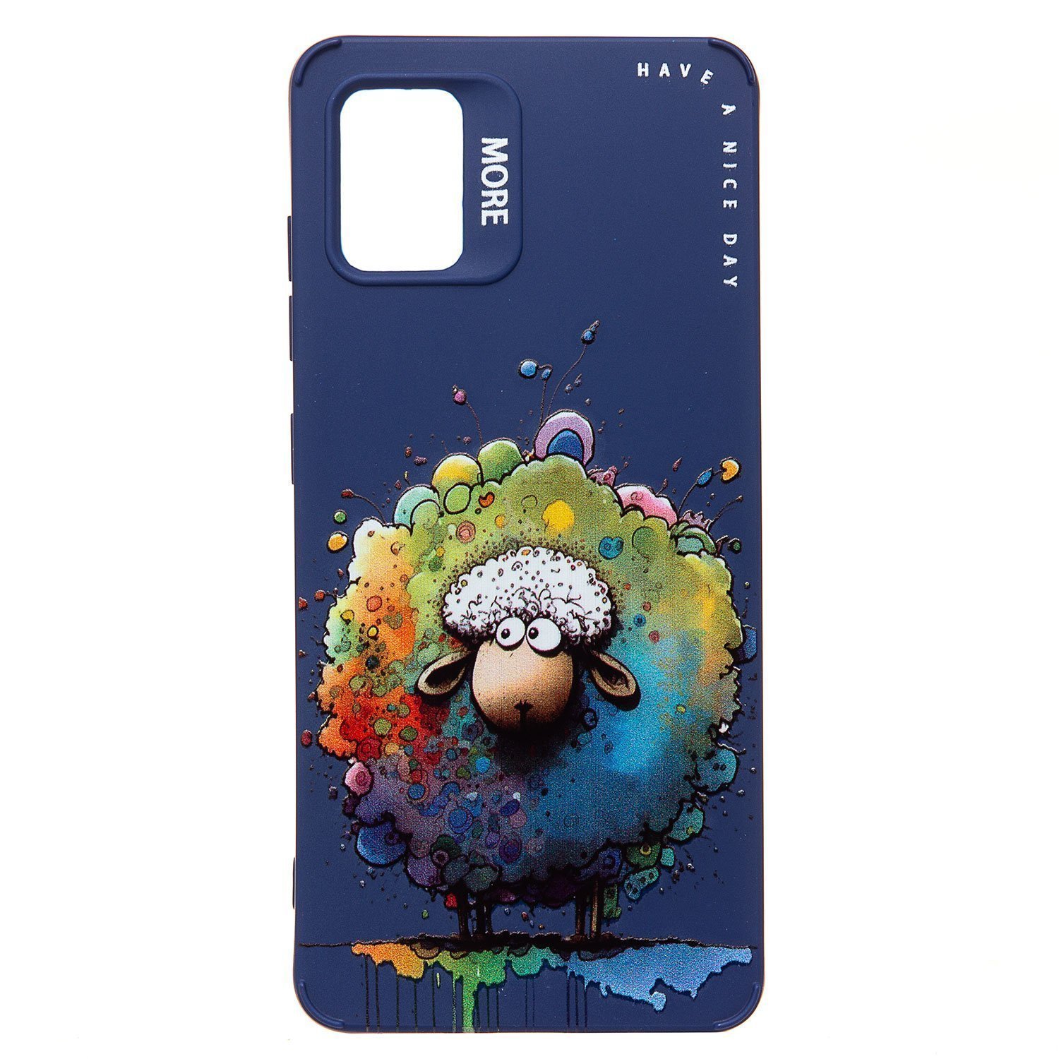 

Чехол Samsung SM-A515F (Galaxy A51) силиконовый (рис. 335/овечка) <темно-синий>