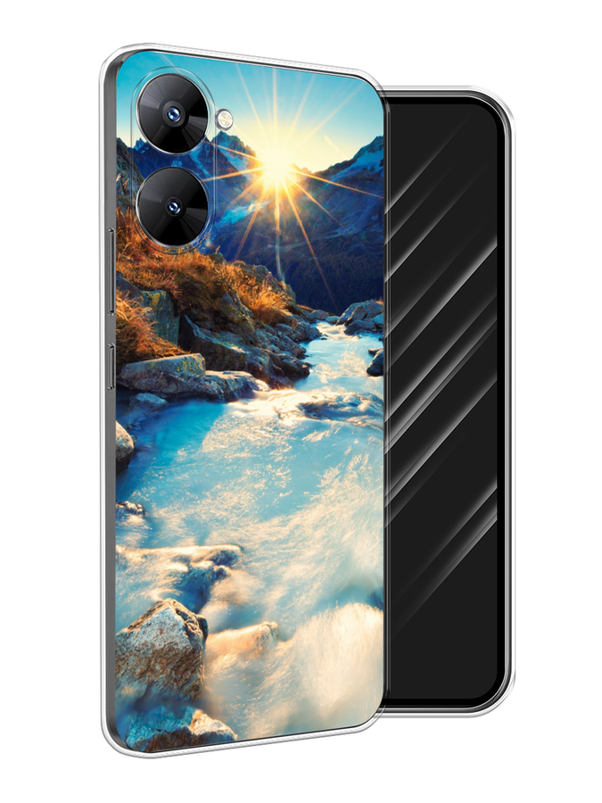 

Чехол Awog на Realme V30 5G/V30T 5G "Восход 7", Коричневый;белый;голубой, 2513450-4