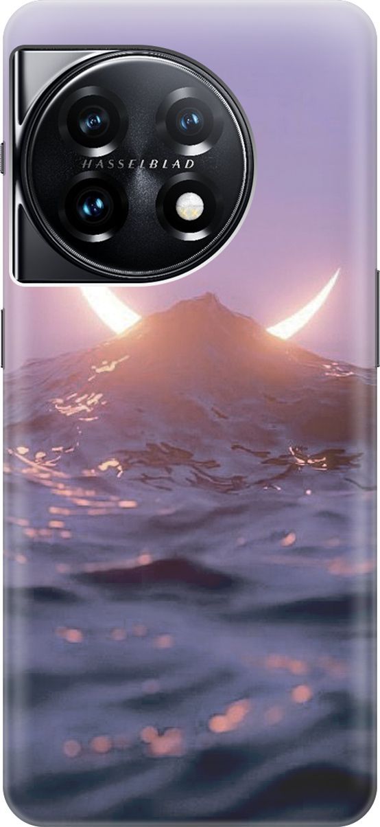 

Силиконовый чехол на OnePlus 11 с принтом "Месяц и море", Желтый;розовый, 159471