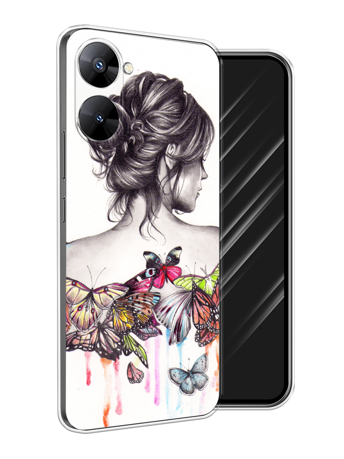 

Чехол Awog на Realme V30 5G/V30T 5G "Девушка с бабочками", Коричневый, 2513450-10