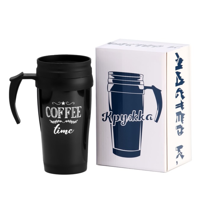 

Термокружка Мастер К. Coffee time, 400 мл, 12.5 х 17 см, Серебристый