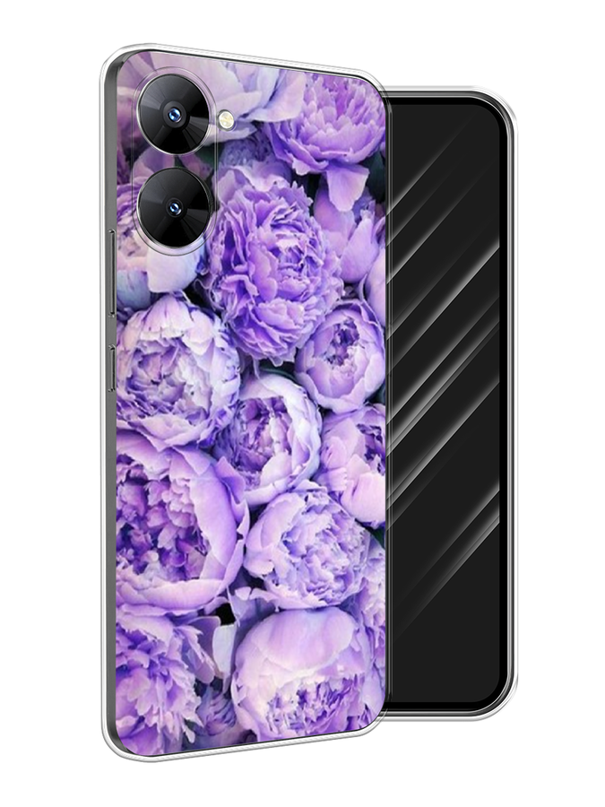 

Чехол Awog на Realme V30 5G/V30T 5G "Пионы сиреневые", Фиолетовый;голубой, 2513450-8