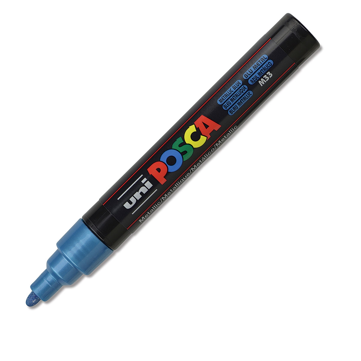 

Маркер Uni POSCA PC-5M 1,8-2,5мм овальный (синий металлик (metallic blue) M33), Голубой