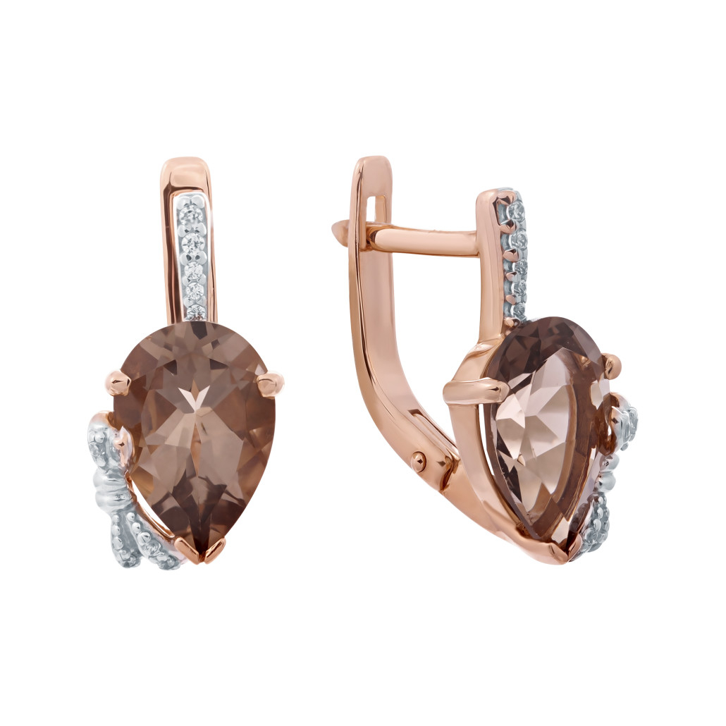 

Серьги из красного золота с кварцем Золото Дисконт 2609190014п/д, 2609190014п/д