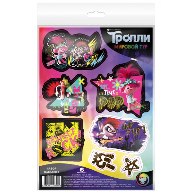 

Наклейки декоративные ND Play Тролли: Мировой тур 286708, дизайн 8