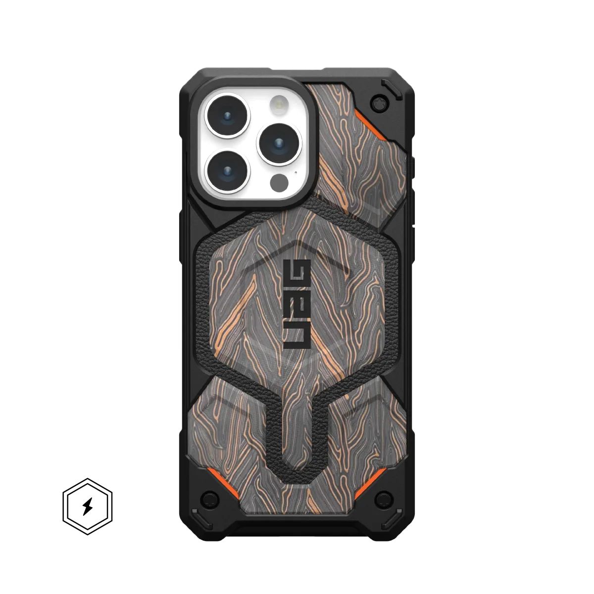 

Чехол UAG Monarch Pro для iPhone 15 Pro MAX, цвет G-10, Коричневый;черный, iPhone 15 Pro MAX
