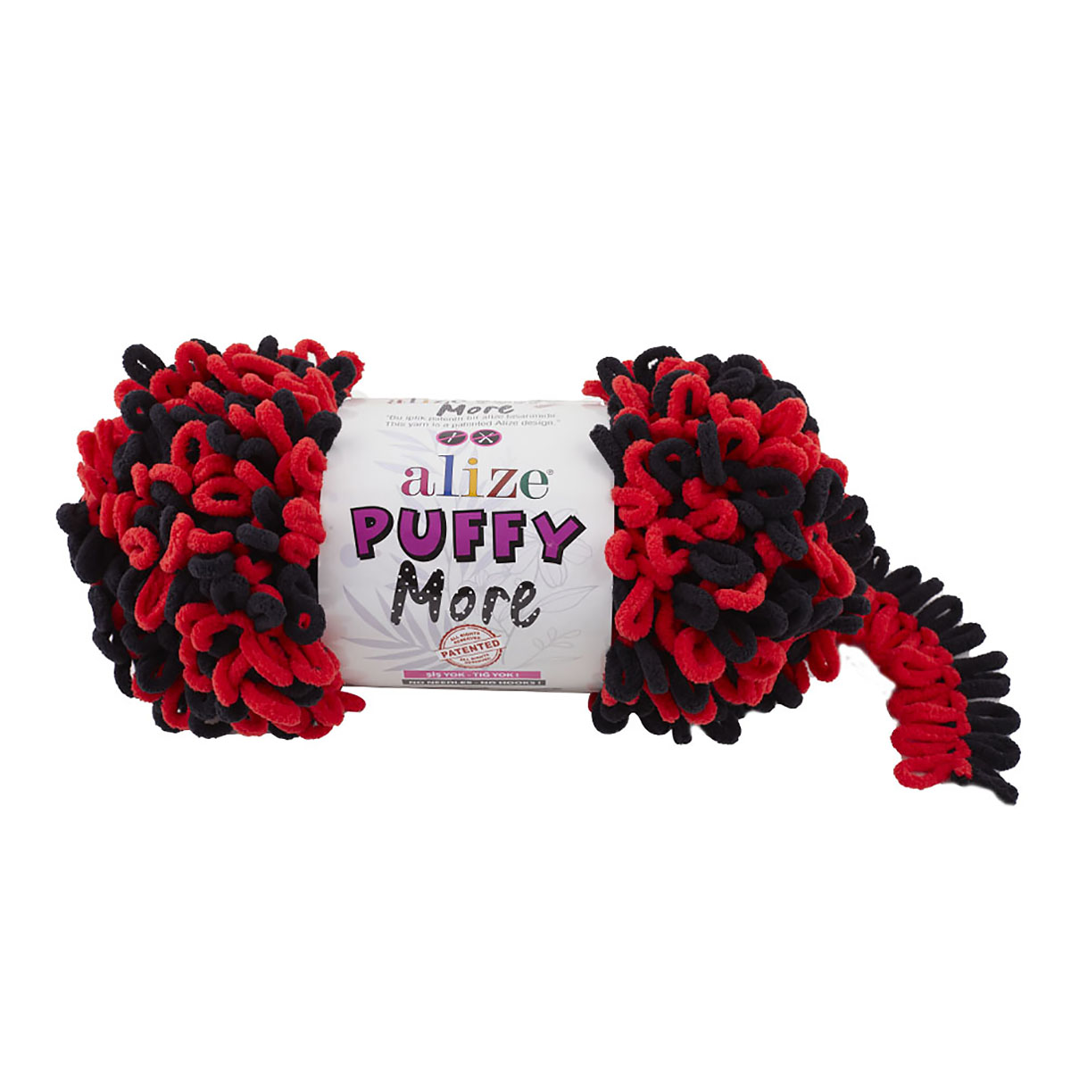 

Пряжа ALIZE Puffy More, 150 г, 11,5 м (100% микрополиэстер) (6273), 2 мотка, Красный, Puffy More