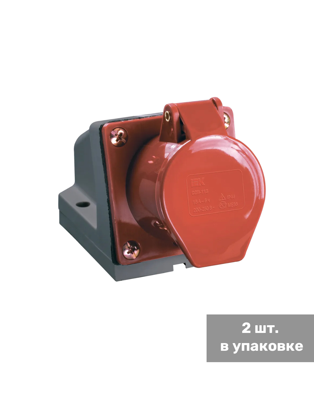 Розетка стационарная IEK PSR12-032-4, в упаковке 2 шт