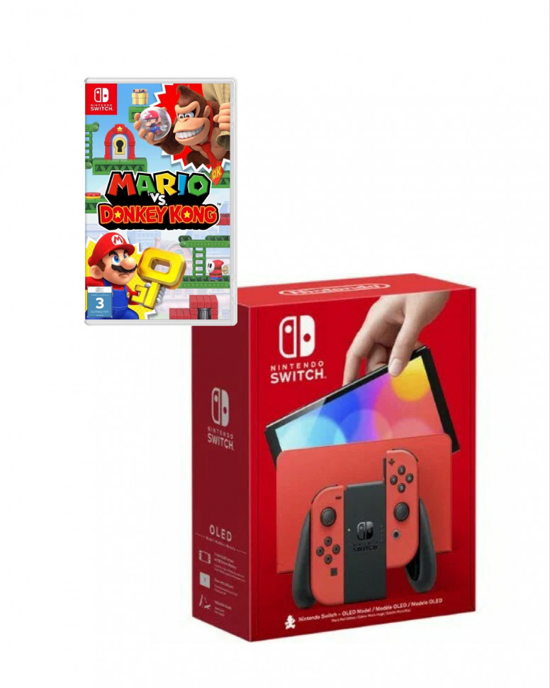 

Игровая приставка Nintendo Switch OLED (Mario Red Edition)+Mario vs Dokey Kong, Красный