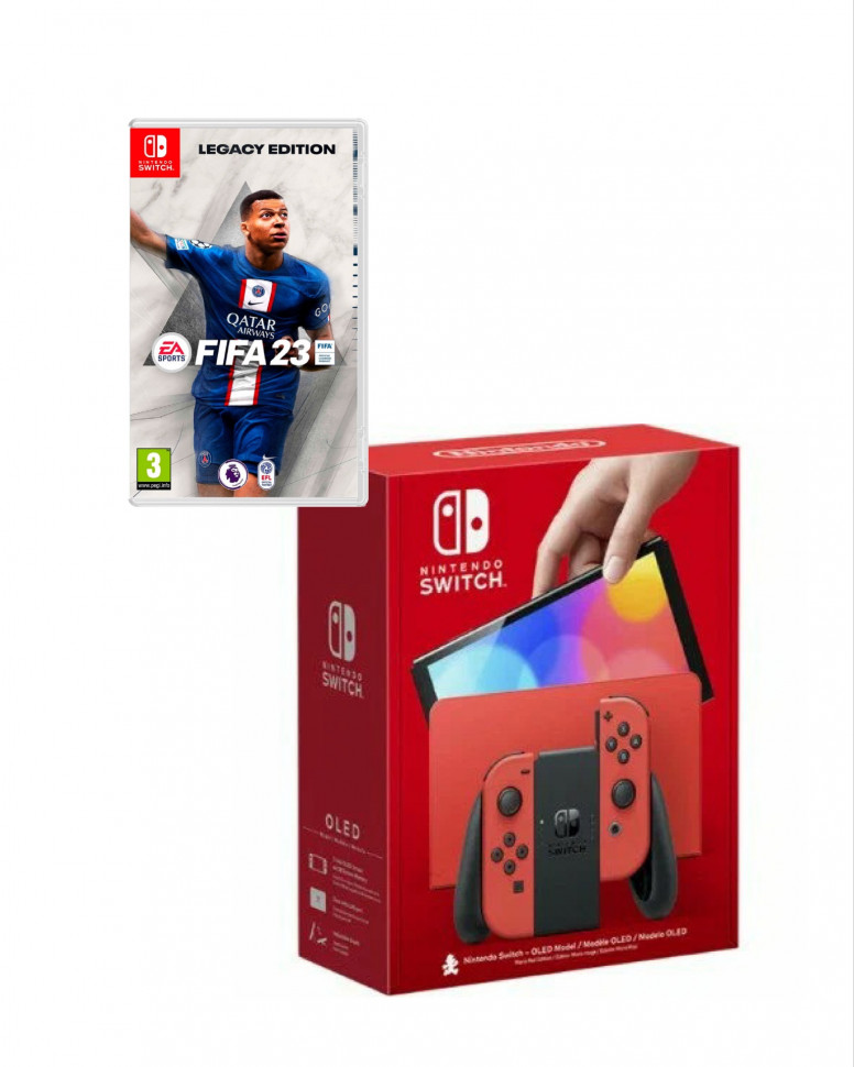 

Игровая приставка Nintendo Switch OLED (Mario Red Edition) + FIFA 23, Красный