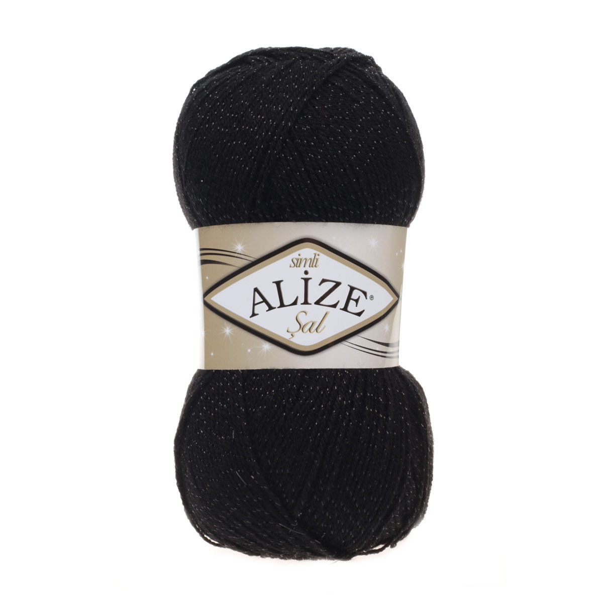 

Пряжа ALIZE Sal Si̇m 100г, 460м (акрил, металлик) (60 чёрный), 5 мотков, SAL SİM