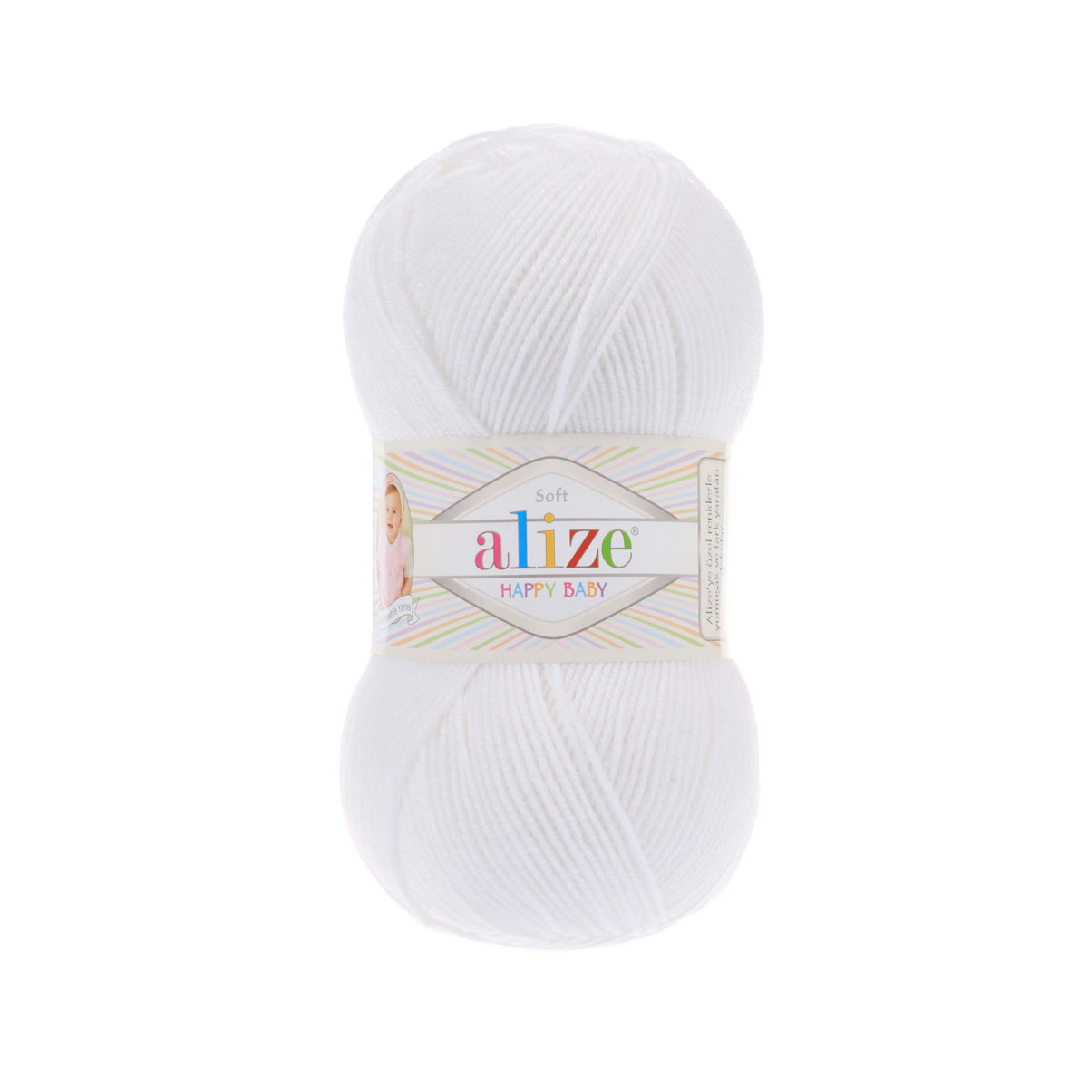

Пряжа ALIZE Happy Baby 100г, 350м (акрил, полиамид) (55 белый), 5 мотков, HAPPY BABY