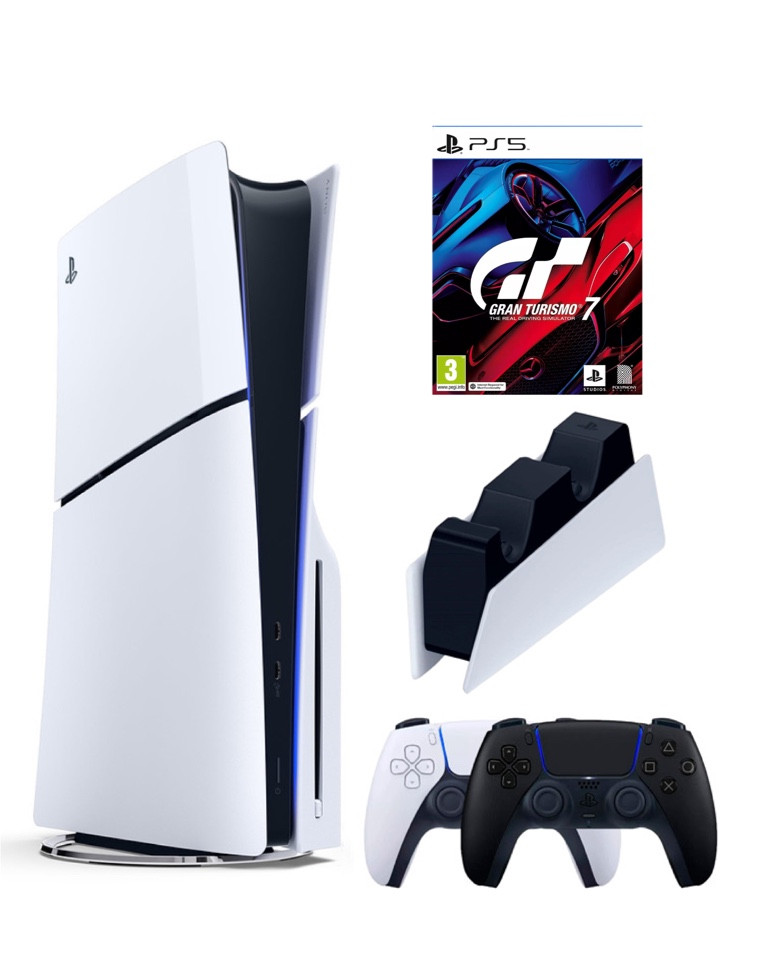 Игровая приставка Sony Playstation 5 Slim 1 Tb+2-ой геймпад(черный)+ЗУ+Gran Turismo 7 100069580765