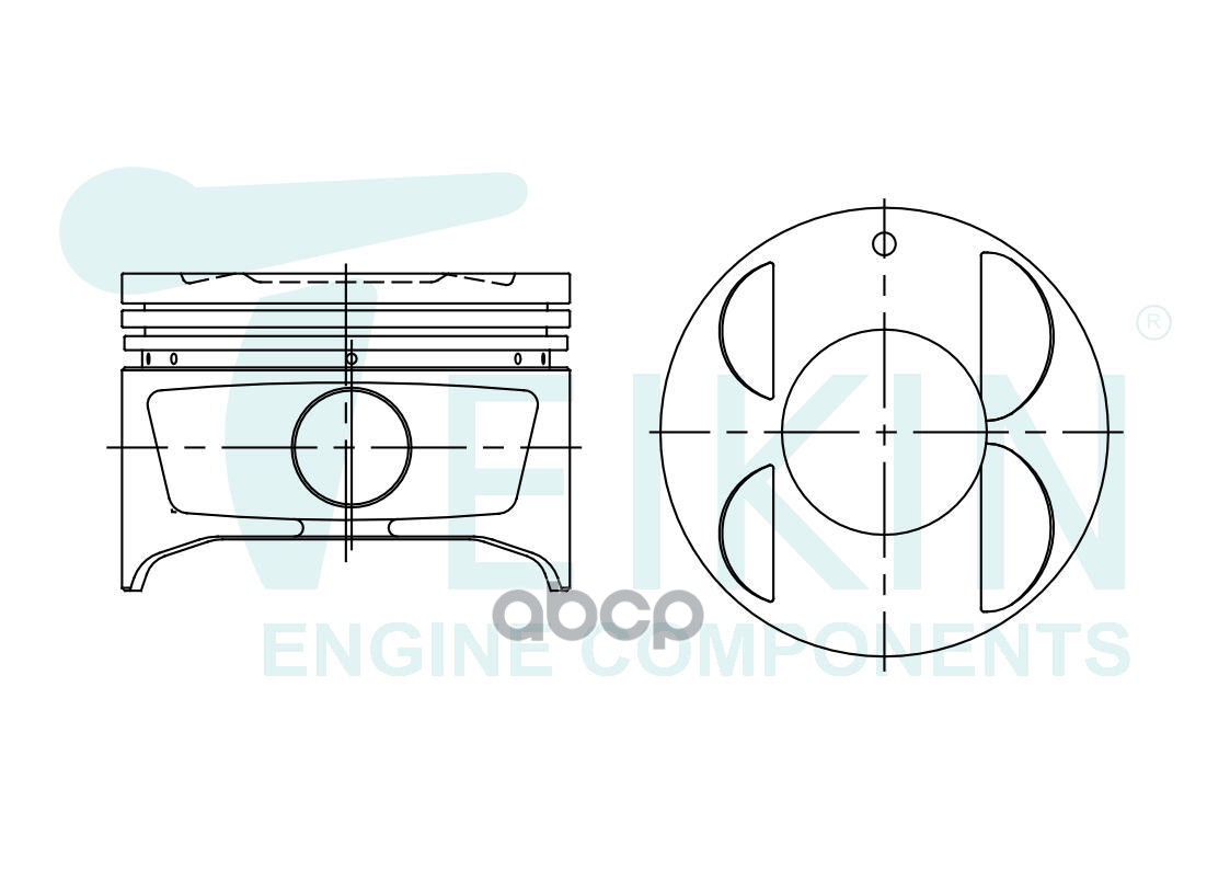 Поршень без колец TEIKIN 46347STD Toyota 5afe D78.7 Std 13101-15050