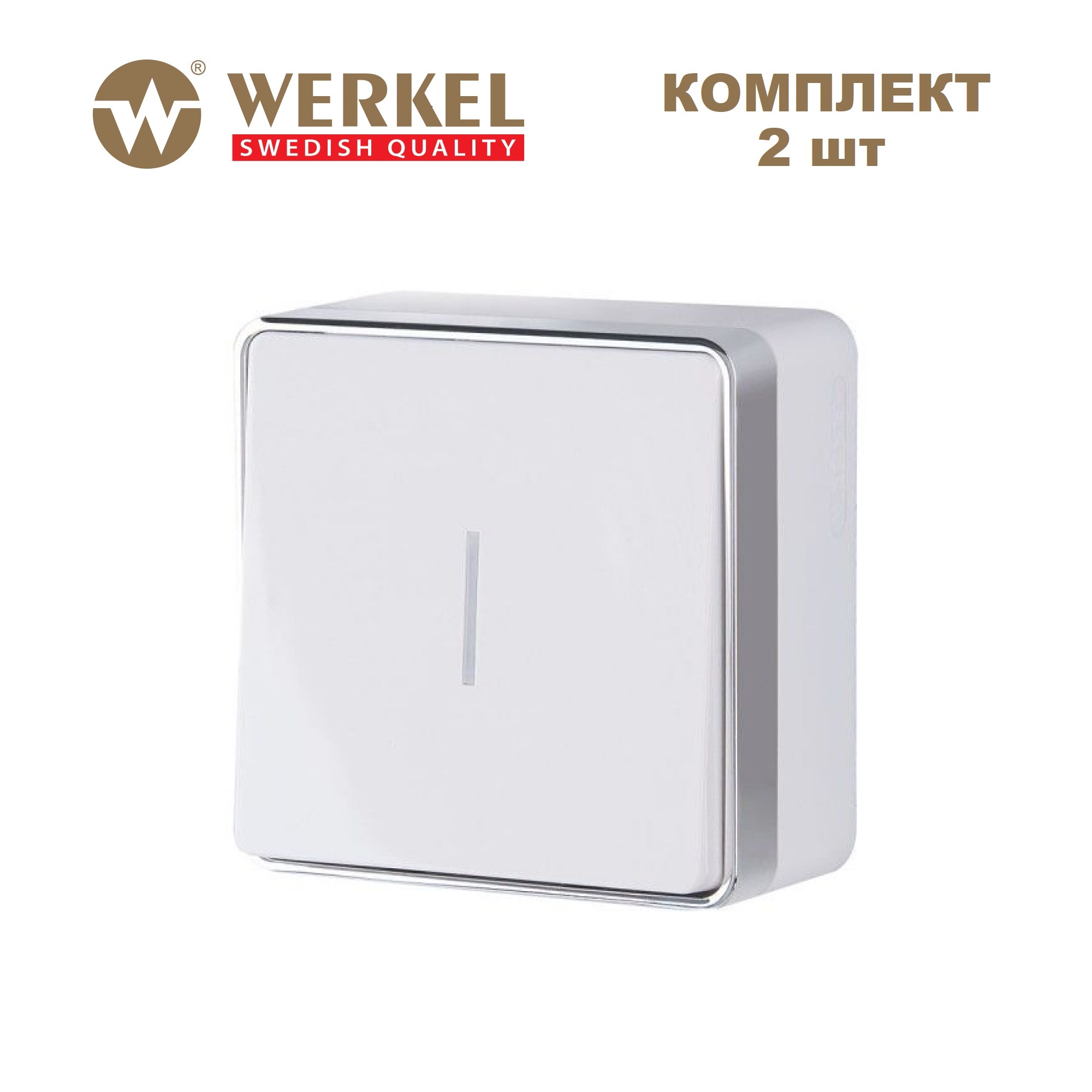 

Комплект из 2 шт накладных одноклавишных выкл. с подсветкой Werkel Gallant W5010101 белый, Накладной выключатель одноклавишный с подсветкой Gallant комплект