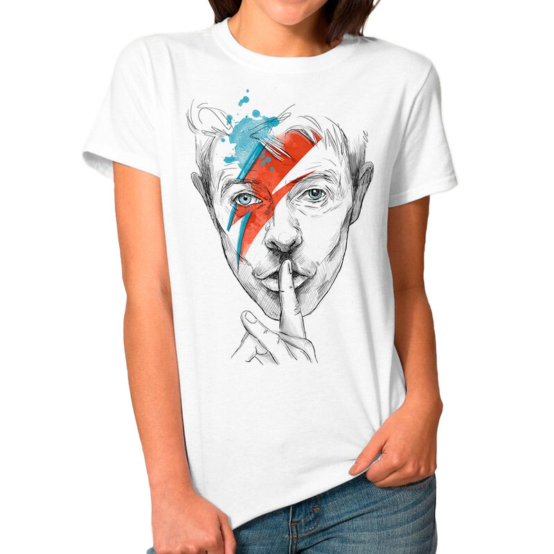 

Футболка женская Dream Shirts David Bowie Ziggy Stardust 927584111 белая L, David Bowie Ziggy Stardust 927584111