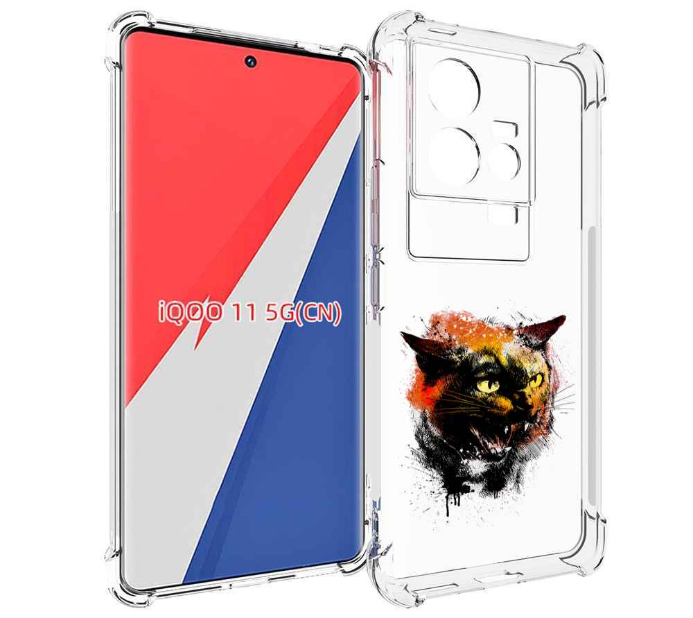 

Чехол MyPads сиамский кот для Vivo iQOO 11, Прозрачный, Tocco