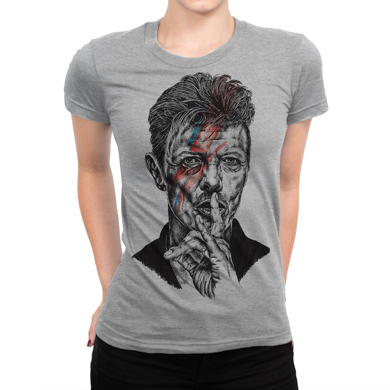

Футболка женская Dream Shirts Дэвид Боуи 927585111 серая L, Дэвид Боуи 927585111