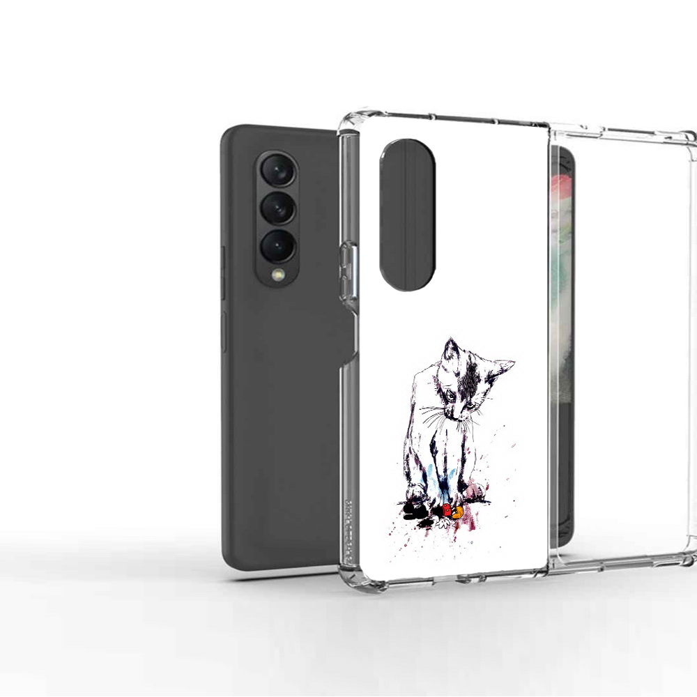 

Чехол MyPads Tocco для Samsung Galaxy Z Fold2 кот и микки, Прозрачный, Tocco