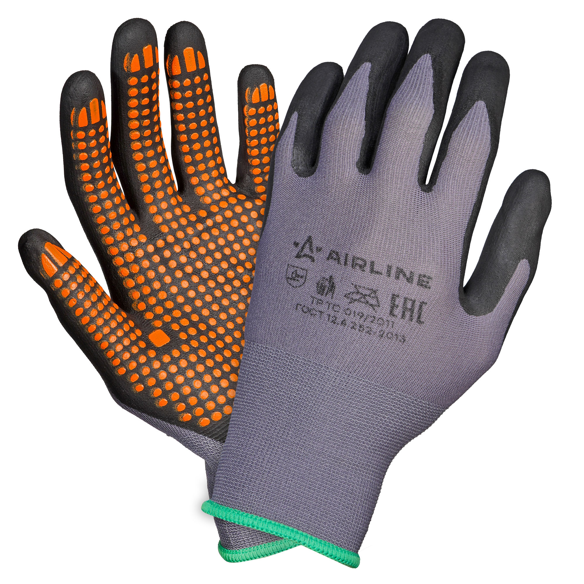 Перчатки Нейлоновые AIRLINE ADWG101 перчатки нейлоновые с нитриловым полуобливом размер 8 микс greengo