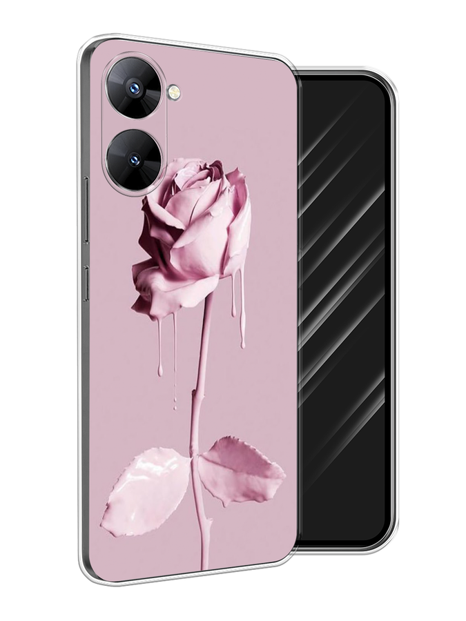 

Чехол Awog на Realme V30 5G/V30T 5G "Роза в краске", Белый;розовый, 2513450-8