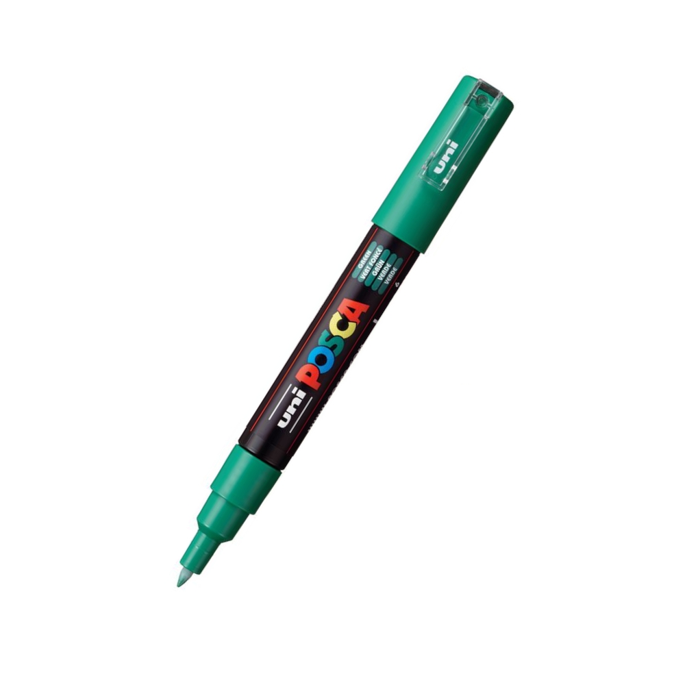 фото Маркер uni posca pc-1m 0,7мм овальный (зеленый (green) 6) uni mitsubishi pencil