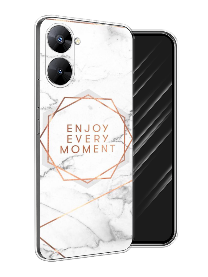 

Чехол Awog на Realme V30 5G/V30T 5G "Enjoy every moment мрамор", Белый;розовый;серый, 2513450-7