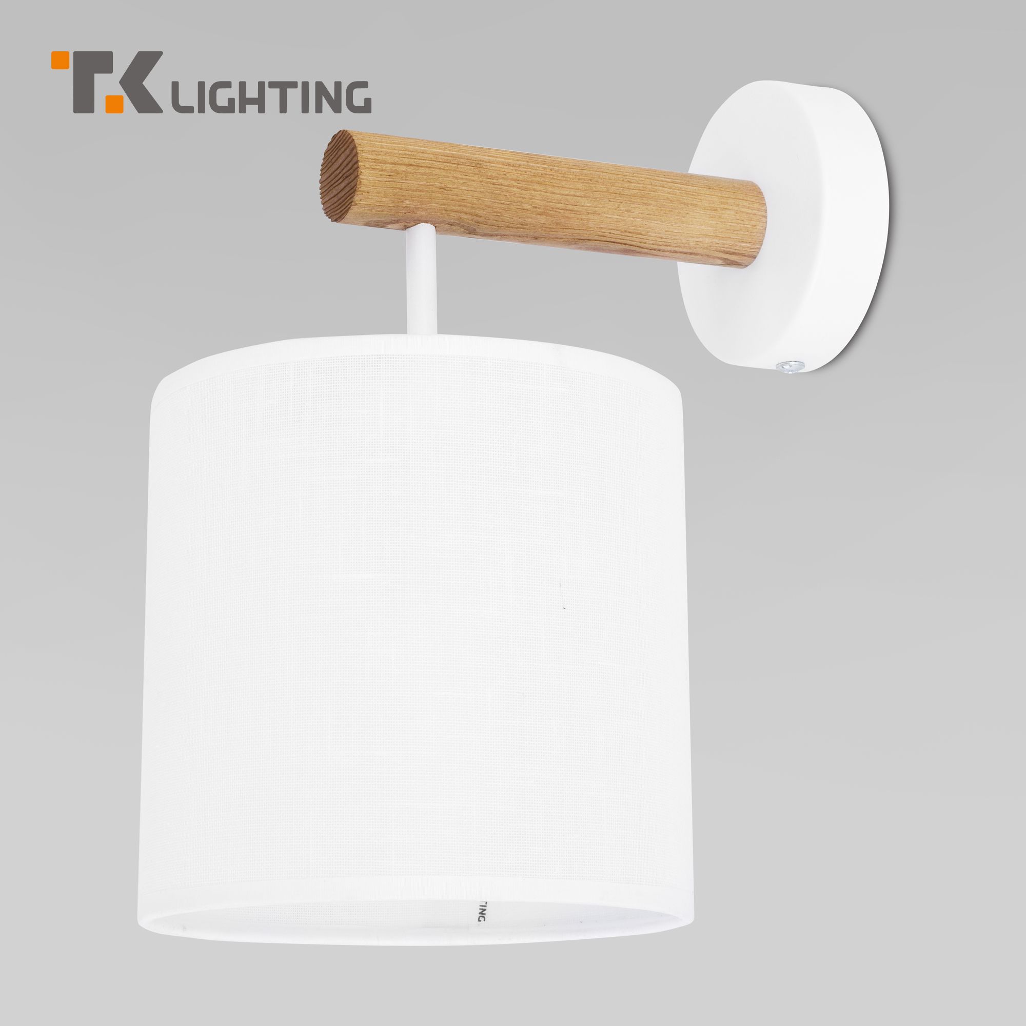 

Бра с тканевым белым абажуром TK Lighting Deva 4108 White светлое дерево E27