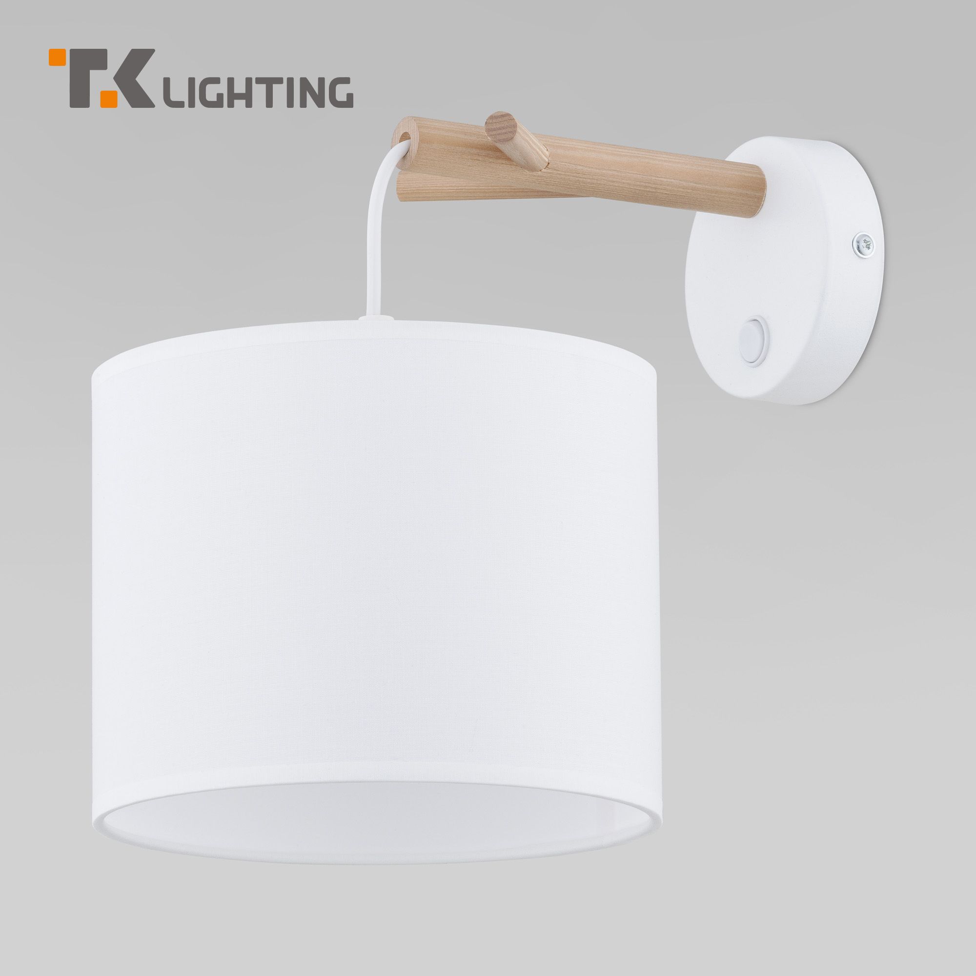 

Настенный светильник с тканевым абажуром TK Lighting 6552 Albero белый светлое дерево