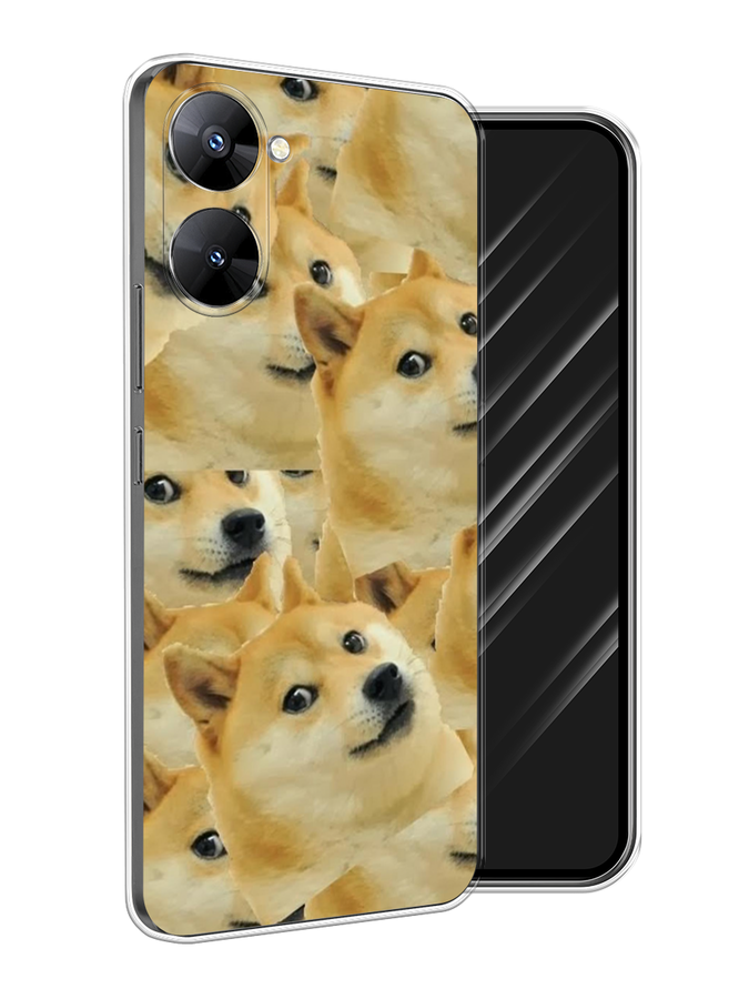 

Чехол Awog на Realme V30 5G/V30T 5G "Собака-подозревака фон", Желтый;черный, 2513450-9