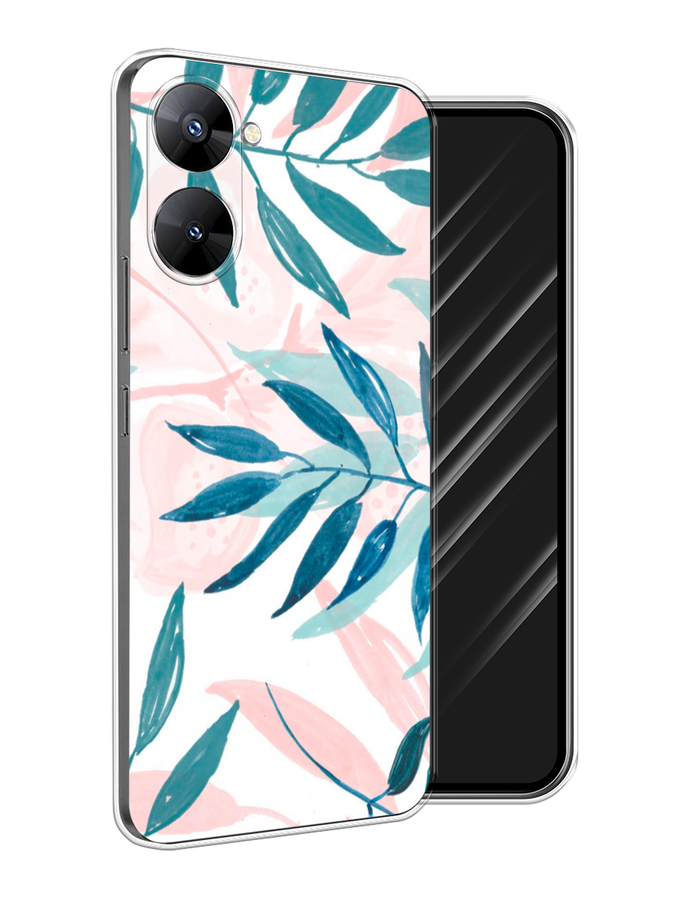 

Чехол Awog на Realme V30 5G/V30T 5G "Акварельные веточки", Синий;зеленый;розовый, 2513450-7