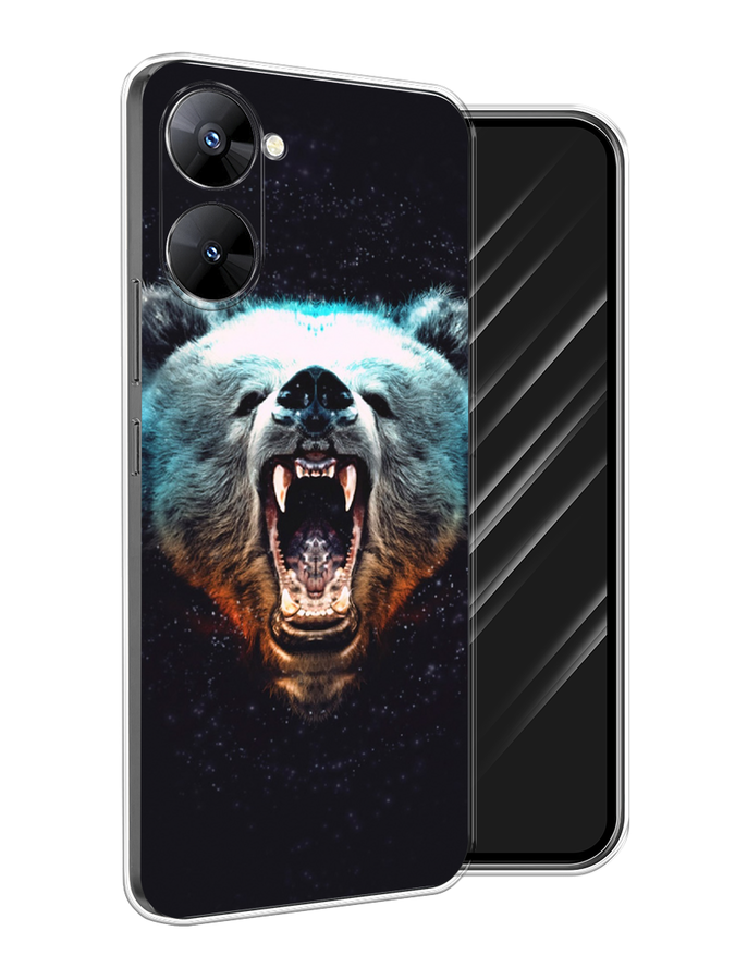 

Чехол Awog на Realme V30 5G/V30T 5G "Медведь", Коричневый;бирюзовый;черный, 2513450-2