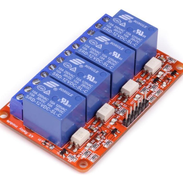 Релейный модуль с опторазвязкой 5В 10A, 4 канала upgraded 37 in 1 sensors modules kit for arduino starters diy raspberry pi mega2560 uno r3