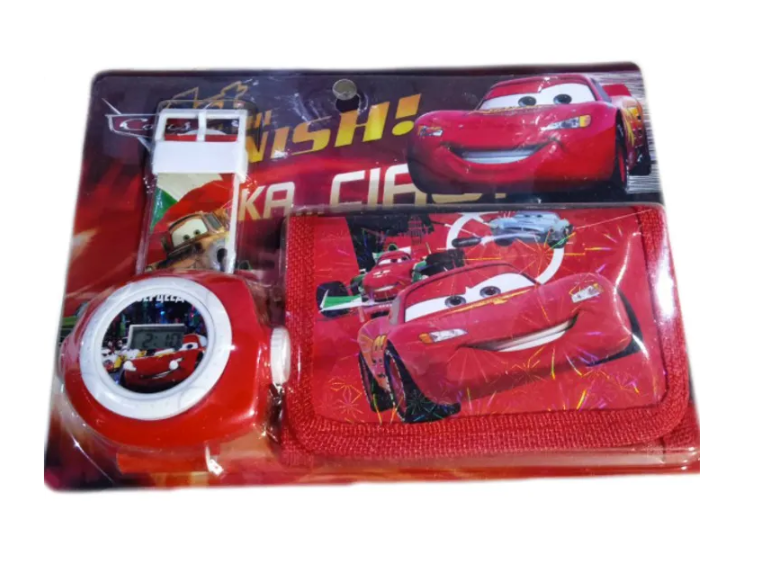 Купить Детский набор Игрушки К 1105 - 08 часы-проектор +кошелек красный машина,