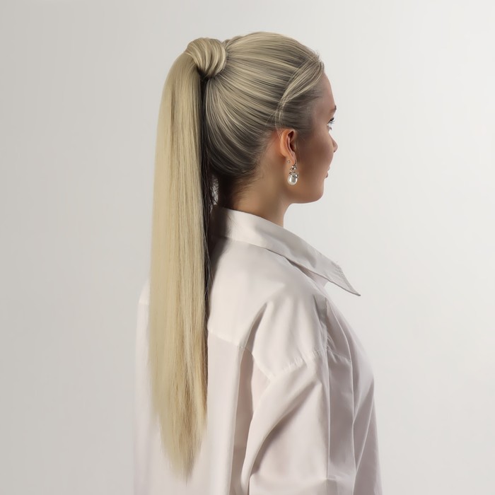 Хвост накладной, прямой волос, на резинке, 60 см, 100 гр, цвет холодный блонд(#SHT88B) hairshop накладной хвост на ленте аврора