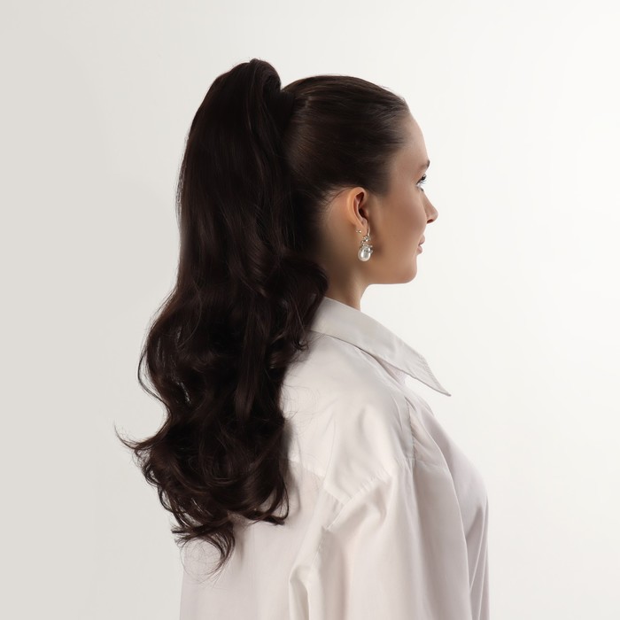 Хвост накладной, волнистый волос, на крабе, 40 см, 150 гр, цвет каштановый(#HTY4А) hairshop накладной хвост на ленте аврора