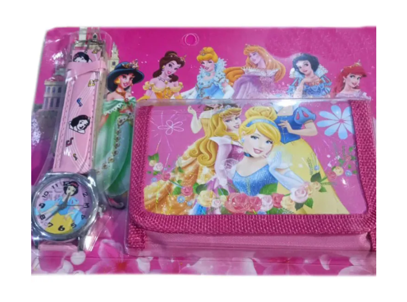 фото Детский набор игрушки к1104-06 обычные светло-розовые часы+кошел принцес