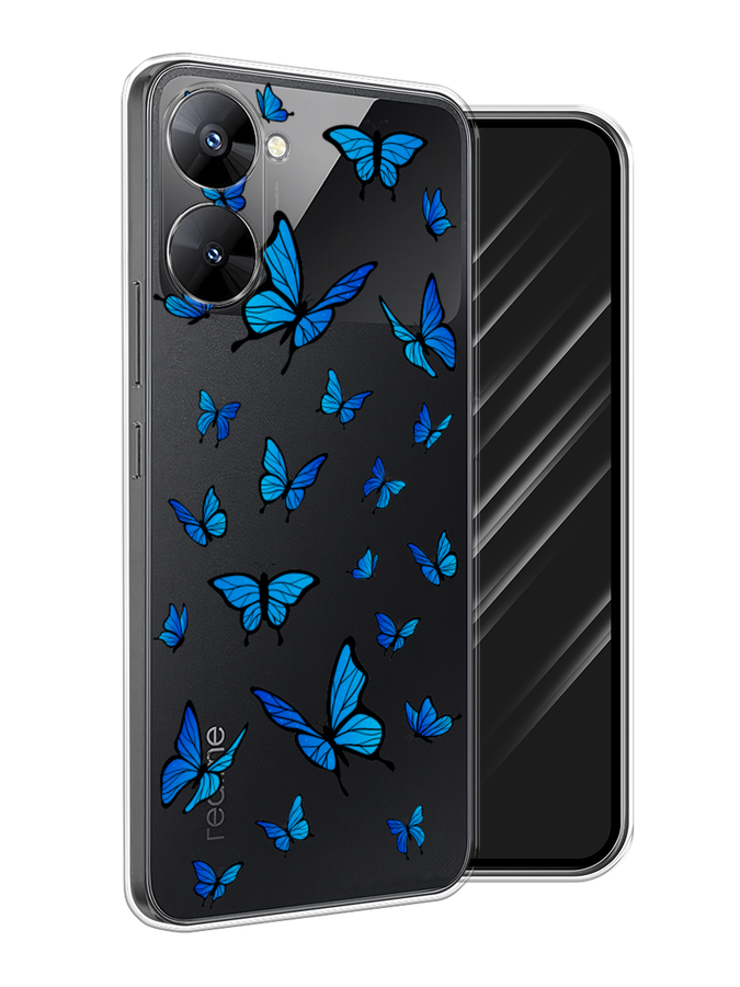 

Чехол Awog на Realme V30 5G/V30T 5G "Синие бабочки", Синий;белый, 2513450-1